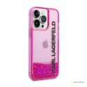 Karl Lagerfeld Liquid Glitter Translucent Elongated Logo Case - Etui iPhone 14 Pro Max (różowy)