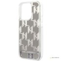 Karl Lagerfeld Monogram Liquid Glitter - Etui iPhone 14 Pro Max (srebrny)