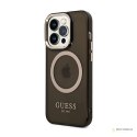 Guess Gold Outline Translucent MagSafe - Etui iPhone 14 Pro (czarny)