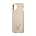 Guess Saffiano Triangle Logo Case - Etui iPhone 13 mini (beżowy)