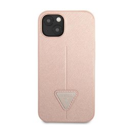 Guess Saffiano Triangle Logo Case - Etui iPhone 14 Plus (różowy)
