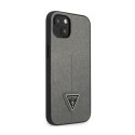 Guess Saffiano Triangle Logo Case - Etui iPhone 14 Plus (srebrny)