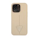 Guess Saffiano Triangle Logo Case - Etui iPhone 14 Pro Max (beżowy)