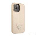 Guess Saffiano Triangle Logo Case - Etui iPhone 14 Pro Max (beżowy)