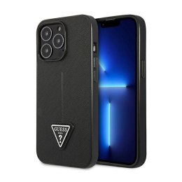 Guess Saffiano Triangle Logo Case - Etui iPhone 14 Pro Max (czarny)
