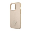 Guess Saffiano Triangle Logo Case - Etui iPhone 14 Pro (beżowy)