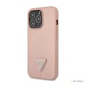 Guess Saffiano Triangle Logo Case - Etui iPhone 14 Pro (różowy)