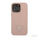 Guess Saffiano Triangle Logo Case - Etui iPhone 14 Pro (różowy)