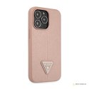 Guess Saffiano Triangle Logo Case - Etui iPhone 14 Pro (różowy)