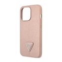 Guess Saffiano Triangle Logo Case - Etui iPhone 14 Pro (różowy)