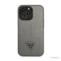 Guess Saffiano Triangle Logo Case - Etui iPhone 14 Pro (srebrny)