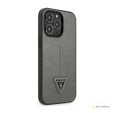 Guess Saffiano Triangle Logo Case - Etui iPhone 14 Pro (srebrny)