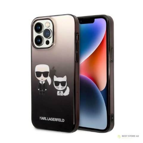 Karl Lagerfeld Gradient Ikonik Karl & Choupette - Etui iPhone 14 Pro Max (czarny)