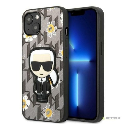 Karl Lagerfeld Iconic Karl Flower - Etui iPhone 13 Mini (szary)