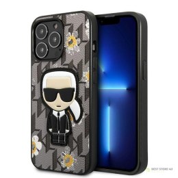 Karl Lagerfeld Iconic Karl Flower - Etui iPhone 13 Pro Max (szary)