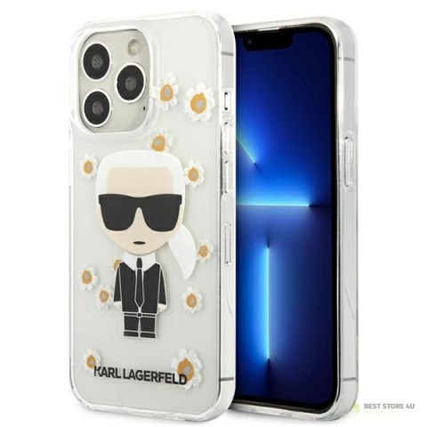 Karl Lagerfeld Iconic Karl Flower - Etui iPhone 13 Pro (przezroczysty)