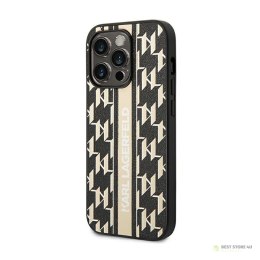 Karl Lagerfeld Monogram Stripe - Etui iPhone 14 Pro Max (brązowy)