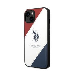 US Polo Assn Tricolor Embossed - Etui iPhone 14 Plus (biały)