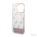 Guess 4G Stripe Script Logo Electroplated Pattern - Etui iPhone 14 Pro Max (różowy)