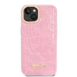 Guess Croco Collection - Etui iPhone 14 (różowy)