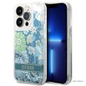 Guess Liquid Glitter Flower - Etui iPhone 14 Pro Max (zielony)