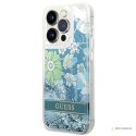 Guess Liquid Glitter Flower - Etui iPhone 14 Pro Max (zielony)