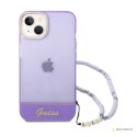 Guess Translucent Pearl Strap - Etui iPhone 14 Plus (fioletowy)