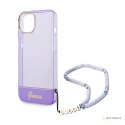 Guess Translucent Pearl Strap - Etui iPhone 14 Plus (fioletowy)