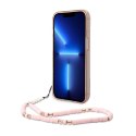 Guess Translucent Pearl Strap - Etui iPhone 14 Plus (różowy)