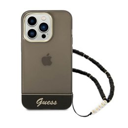 Guess Translucent Pearl Strap - Etui iPhone 14 Pro Max (czarny)