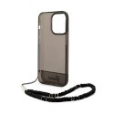 Guess Translucent Pearl Strap - Etui iPhone 14 Pro Max (czarny)