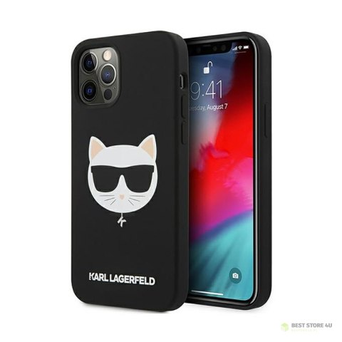 Karl Lagerfeld Choupette Head Silicone - Etui iPhone 12 Pro Max (czarny)