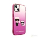 Karl Lagerfeld Gradient Ikonik Karl & Choupette - Etui iPhone 14 Plus (różowy)