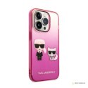 Karl Lagerfeld Gradient Ikonik Karl & Choupette - Etui iPhone 14 Pro Max (różowy)