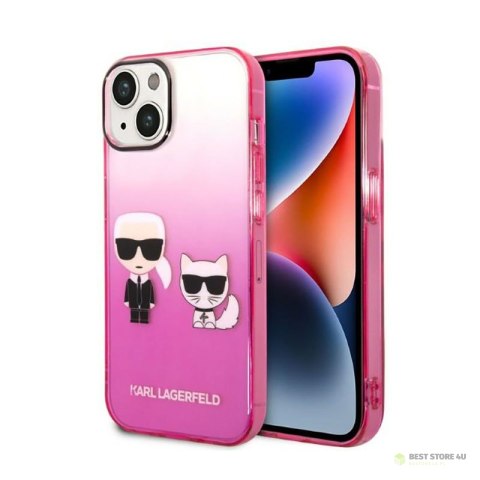 Karl Lagerfeld Gradient Ikonik Karl & Choupette - Etui iPhone 14 (różowy)