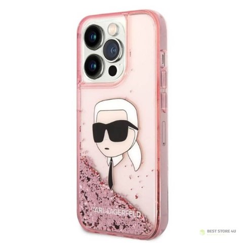 Karl Lagerfeld Liquid Glitter NFT Karl's Head - Etui iPhone 14 Pro Max (różowy) Karl Lagerfeld Liquid Glitter NFT Karl's Head - Etui iPhone 14 Pro Max (różowy)