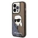 Karl Lagerfeld Liquid Glitter NFT Karl's Head - Etui iPhone 14 Pro (czarny)