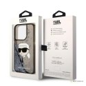 Karl Lagerfeld Liquid Glitter NFT Karl's Head - Etui iPhone 14 Pro (czarny)