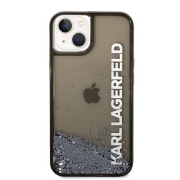 Karl Lagerfeld Liquid Glitter Translucent Elongated Logo Case - Etui iPhone 14 Plus (czarny)