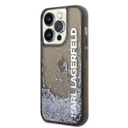 Karl Lagerfeld Liquid Glitter Translucent Elongated Logo Case - Etui iPhone 14 Pro Max (czarny)