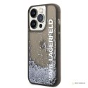 Karl Lagerfeld Liquid Glitter Translucent Elongated Logo Case - Etui iPhone 14 Pro (czarny)