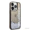 Karl Lagerfeld Liquid Glitter Translucent Elongated Logo Case - Etui iPhone 14 Pro (czarny)