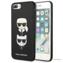 Karl Lagerfeld Saffiano Karl & Choupette Heads - Etui iPhone 8 Plus / 7 Plus (czarny)