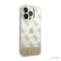 Guess 4G Stripe Script Logo Electroplated Pattern - Etui iPhone 14 Pro Max (złoty)