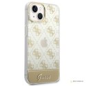 Guess 4G Stripe Script Logo Electroplated Pattern - Etui iPhone 14 (złoty)