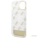 Guess 4G Stripe Script Logo Electroplated Pattern - Etui iPhone 14 (złoty)