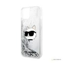 Karl Lagerfeld Liquid Glitter NFT Choupette Head - Etui iPhone 14 Plus (srebrny)