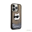 Karl Lagerfeld Liquid Glitter NFT Choupette Head - Etui iPhone 14 Pro Max (czarny)