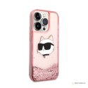 Karl Lagerfeld Liquid Glitter NFT Choupette Head - Etui iPhone 14 Pro Max (różowy)