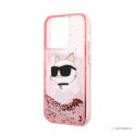 Karl Lagerfeld Liquid Glitter NFT Choupette Head - Etui iPhone 14 Pro Max (różowy)